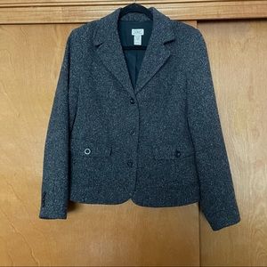 L.L. Bean Vintage Herringbone Wool Blend Blazer Size Medium